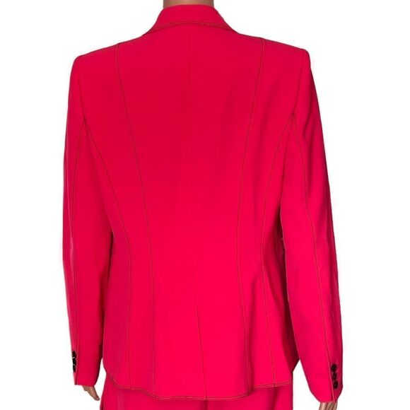 Donna Karan Fuschia Pink Black Stitch & Buttons Accent Blazer MEDIUM - Picture 5 of 15